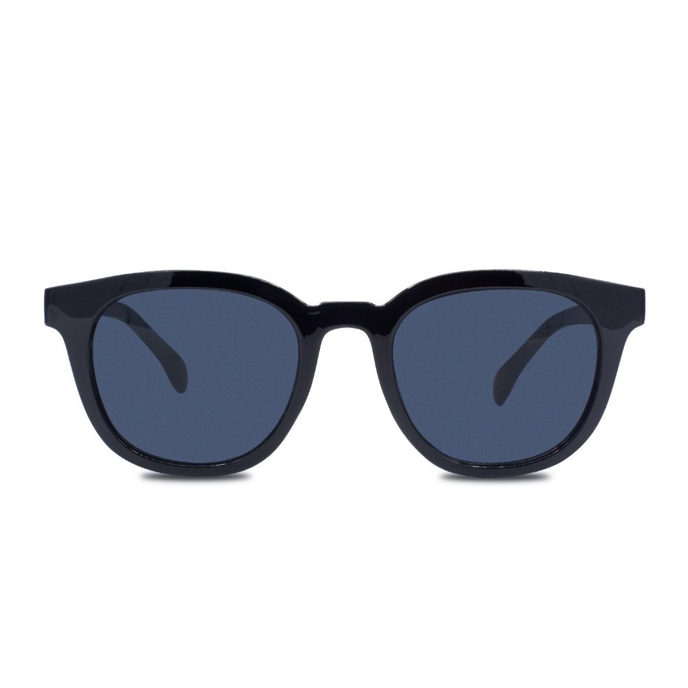 Retro Modern Horned Rim Flat Lens Dapper Sunglasse